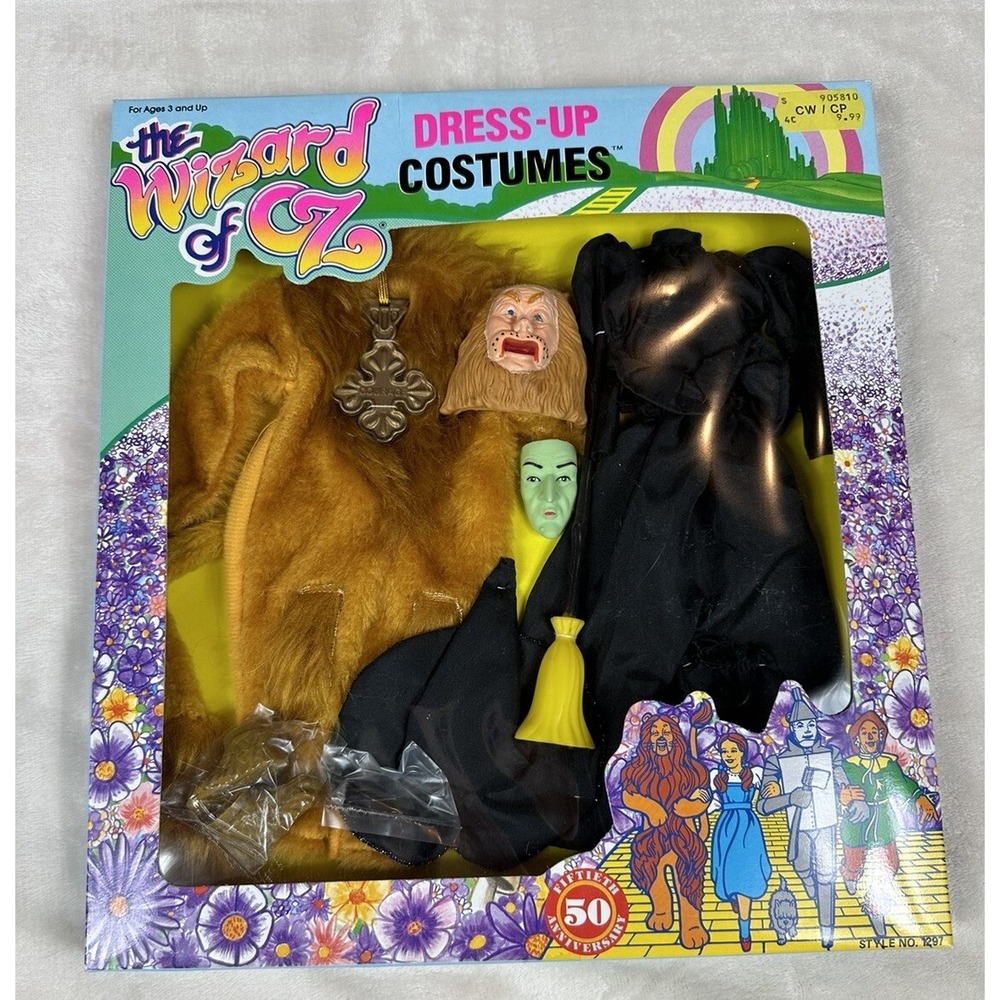 VTG 1988 WIZARD OF OZ Dress Up Costumes DOLL OUTFITS Lion Wicked Witch Elphaba